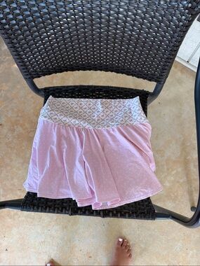 JoyLab Pink Polka Dot Skirt with Patterned Waistband